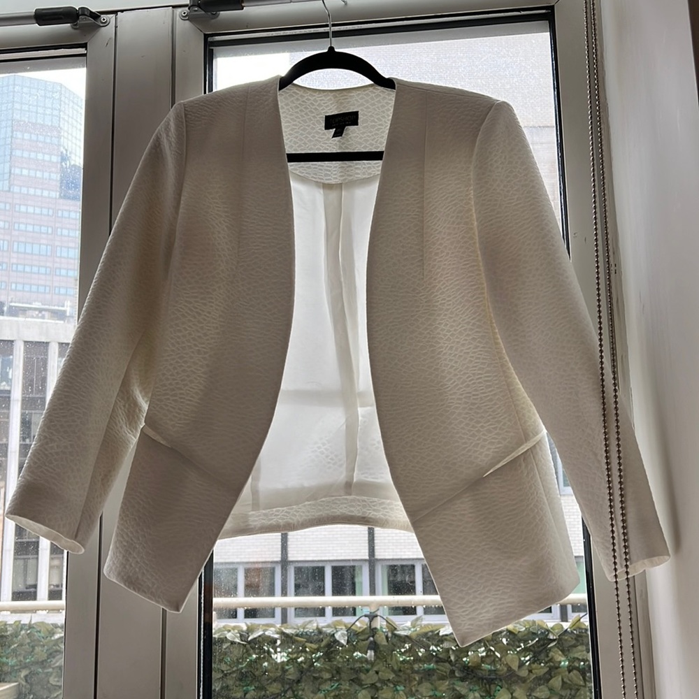Top shop white blazer textured sz 8